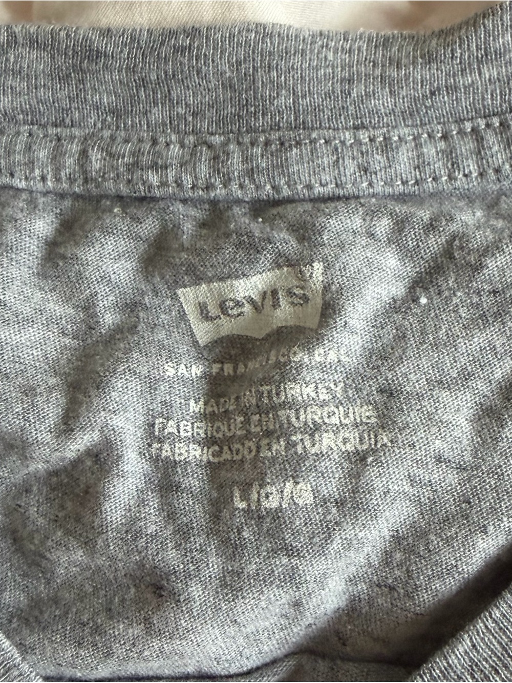 Levi's Women's Gray Tee with Navy and Red Logo - Picture 5 of 5